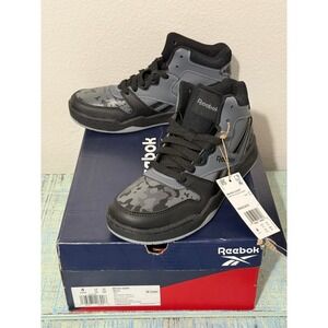 Reebok BB4500 Court Kids High Top Basketball Sneakers Size 4 Gray Camo NIB